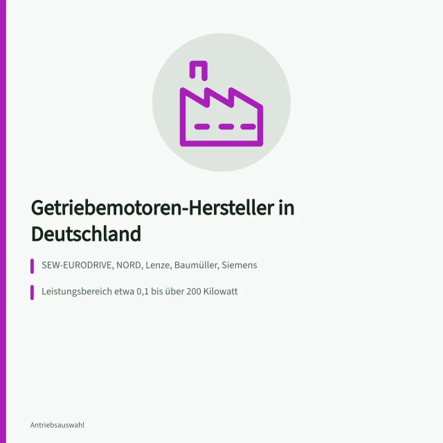 Getriebemotoren-Hersteller in Deutschland im Vergleich. Antriebshersteller mit 5 Anbietern für Getriebemotoren in Deutschland